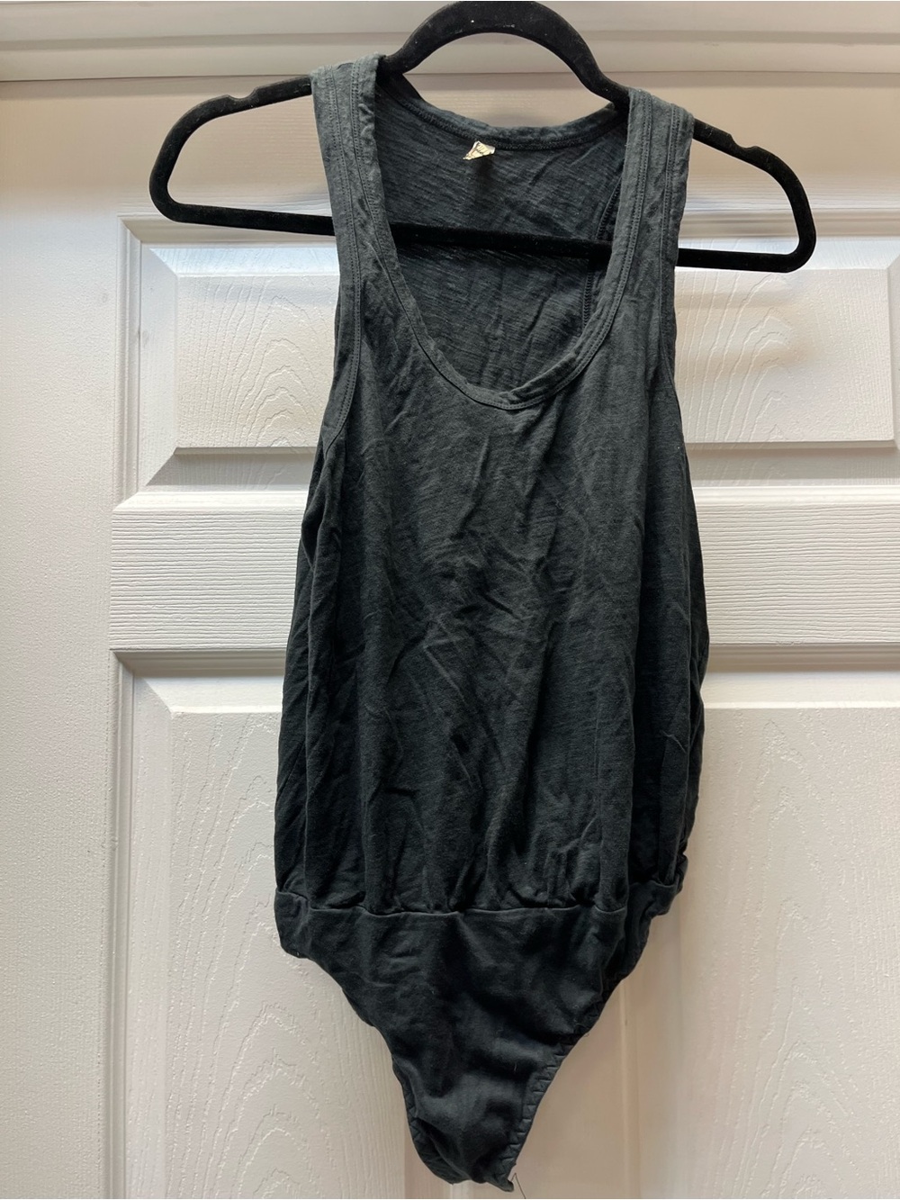 Free People Black Scoop Neck Tank Bodysuit